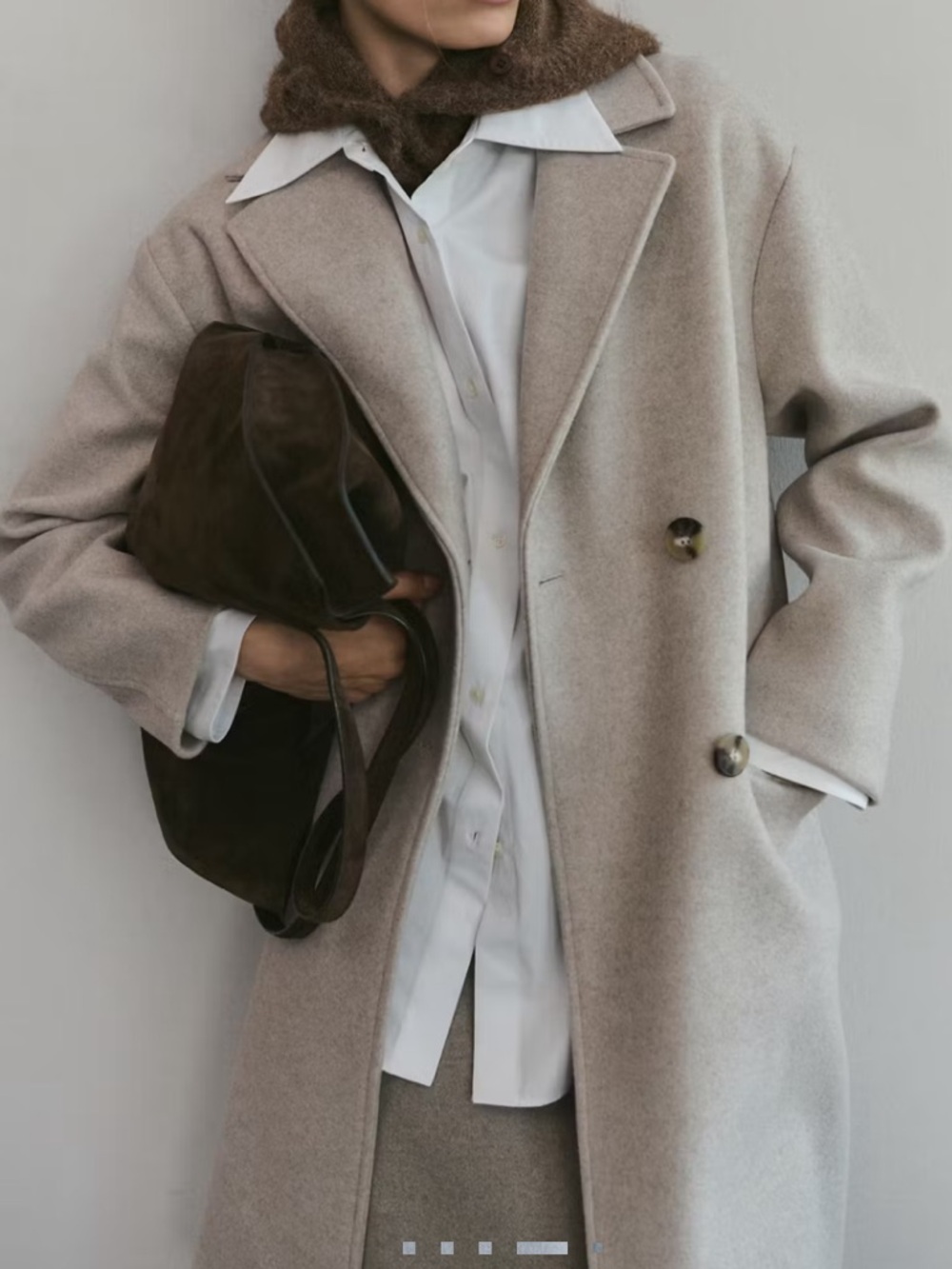 Mango Cozy Wool-Blend Coat in Light Taupe DOUBLE-BREASTED MIDI COAT 5812 - Picture 5 of 7